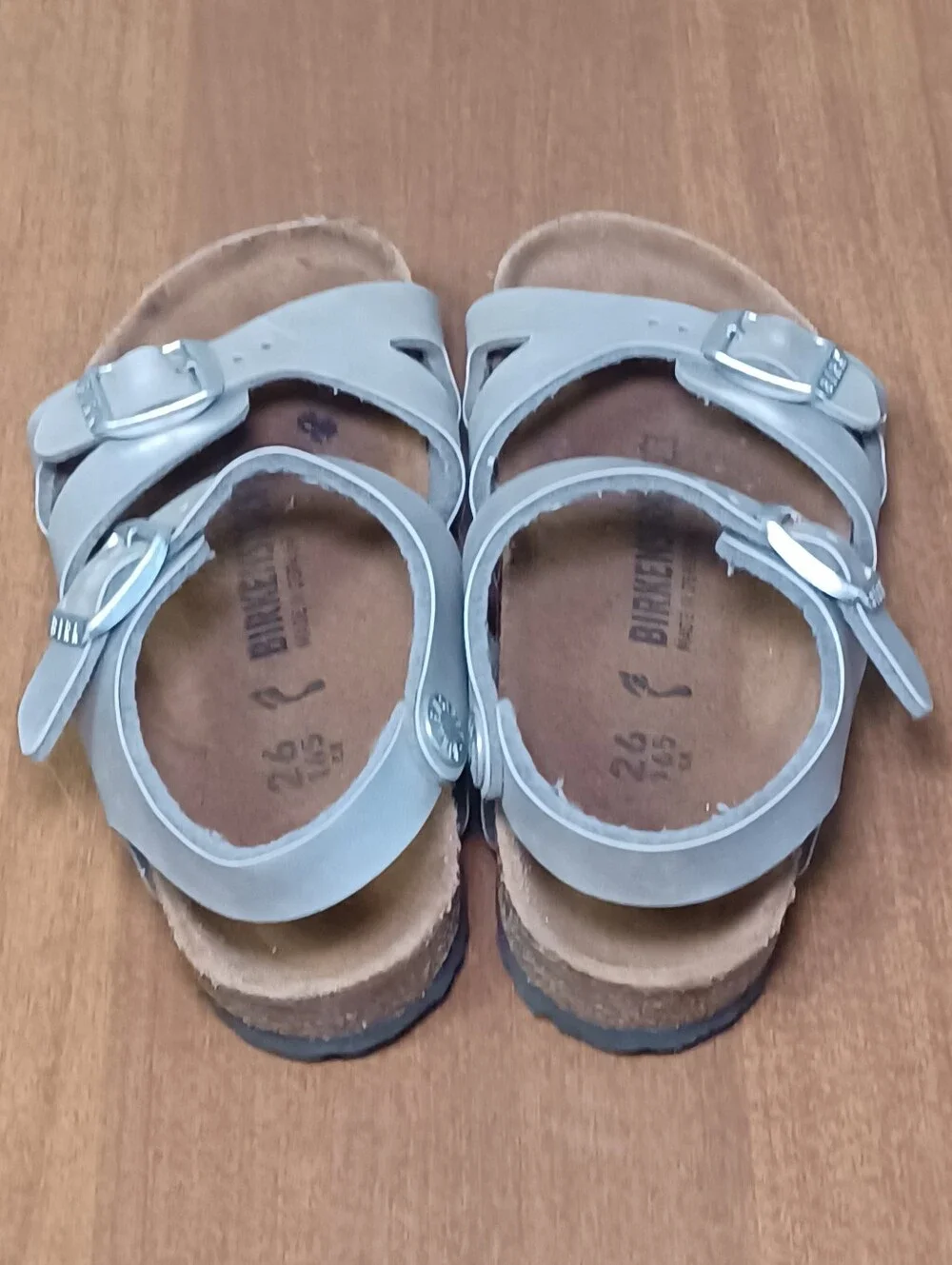 Birkenstock Rio Sandals Little Girl 8-8.5 (EU 26) Toddler/Kids Silver Birko Flor